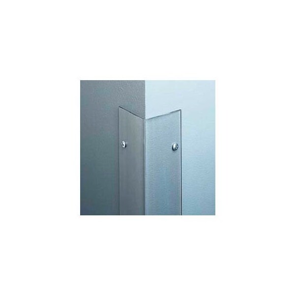 Polycarbonate Surface Mounted 90Degcorner Guard, 1-1/8" Wing, 8'H, Clear, Taped